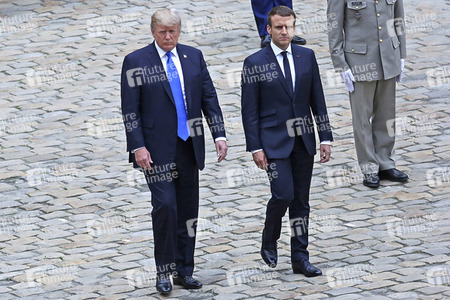Präsident Macron und Präsident Trump am Les Invalides in Paris