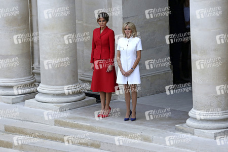 Präsident Macron und Präsident Trump am Les Invalides in Paris