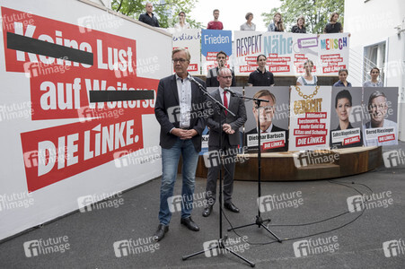 Vorstellung der Bundestagswahlplakte der Linken in Berlin