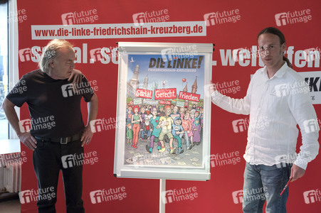 Plakatpräsentation der Linken in Berlin