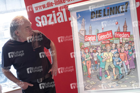 Plakatpräsentation der Linken in Berlin