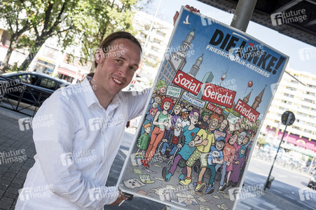 Plakatpräsentation der Linken in Berlin