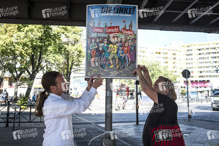 Plakatpräsentation der Linken in Berlin