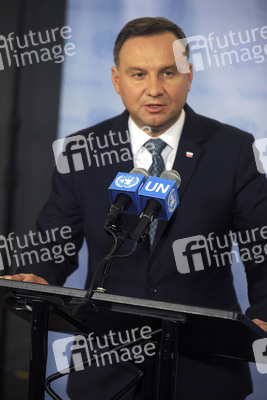 UN-Pressekonferenz  mit Andrzej Duda in New York