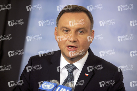 UN-Pressekonferenz  mit Andrzej Duda in New York