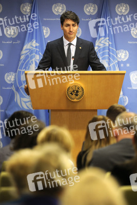 UN-Pressekonferenz  mit Justin Trudeau in New York