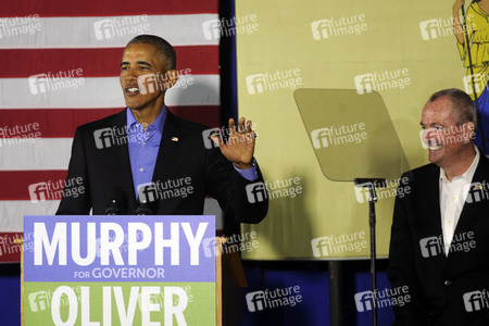 Barack Obama auf einer Wahlkampfveranstaltung in Newark