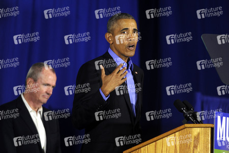 Barack Obama auf einer Wahlkampfveranstaltung in Newark