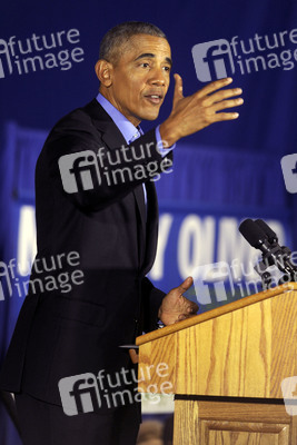Barack Obama auf einer Wahlkampfveranstaltung in Newark