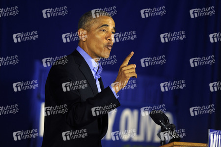 Barack Obama auf einer Wahlkampfveranstaltung in Newark