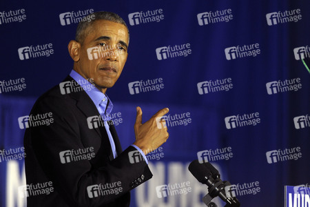 Barack Obama auf einer Wahlkampfveranstaltung in Newark