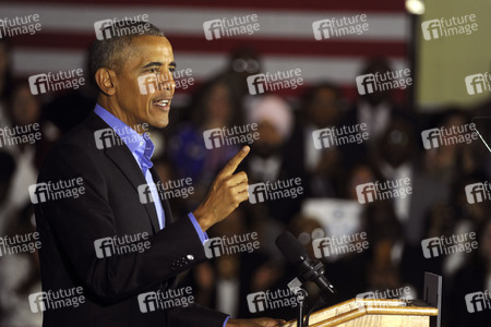Barack Obama auf einer Wahlkampfveranstaltung in Newark