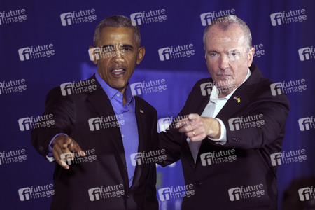 Barack Obama auf einer Wahlkampfveranstaltung in Newark