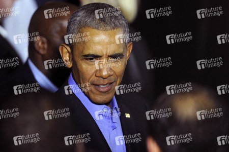 Barack Obama auf einer Wahlkampfveranstaltung in Newark