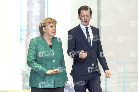 Pressekonferenz mit Merkel und Kurz in Berlin