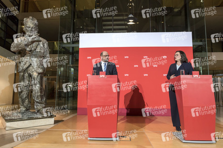 SPD-Pressekonferenz zu den Koalitionsverhandlungen in Berlin