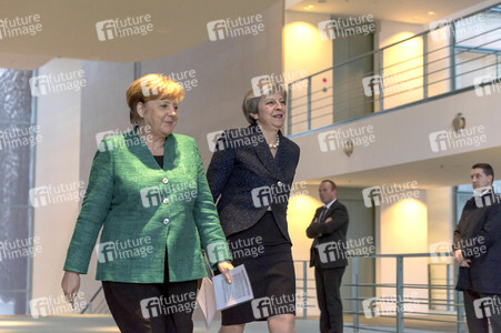 Pressekonferenz mit Angla Merkel und Theresa May in Berlin