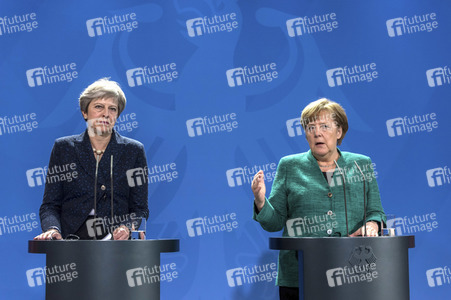 Pressekonferenz mit Angla Merkel und Theresa May in Berlin