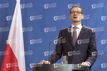 Pressekonferenz mit Angla Merkel und Mateusz Morawiecki in Berlin