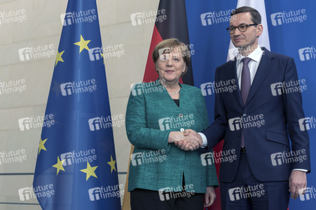 Pressekonferenz mit Angla Merkel und Mateusz Morawiecki in Berlin