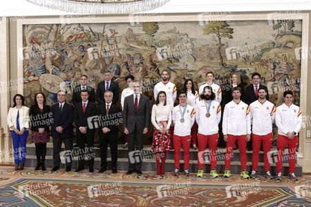 König Felipe und Königin Letizia empfangen das spanische Oympia-Team in Madrid