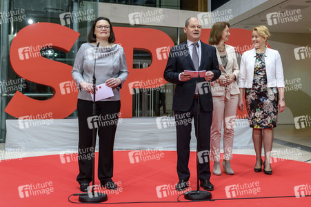 Pressekonferenz zur Vorstellung der Minister der SPD in der zukünftigen Regierung in Berlin