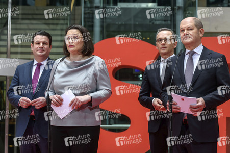 Pressekonferenz zur Vorstellung der Minister der SPD in der zukünftigen Regierung in Berlin