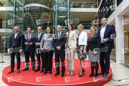 Pressekonferenz zur Vorstellung der Minister der SPD in der zukünftigen Regierung in Berlin