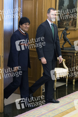 König Felipe empfängt Evo Morales in Madrid