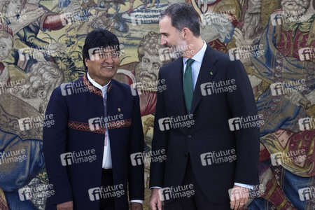 König Felipe empfängt Evo Morales in Madrid