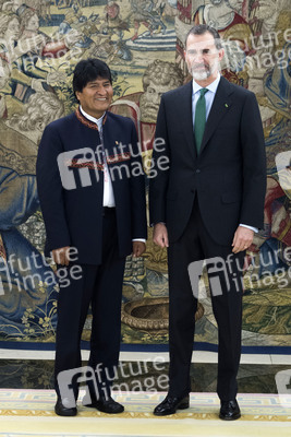 König Felipe empfängt Evo Morales in Madrid