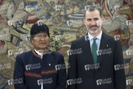 König Felipe empfängt Evo Morales in Madrid