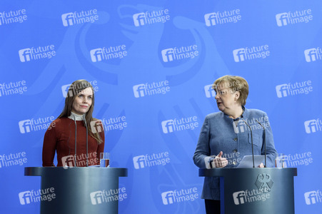 Pressekonferenz mit Angla Merkel und Katrin Jakobsdóttir in Berlin