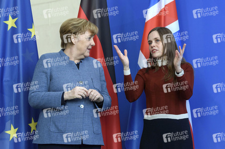 Pressekonferenz mit Angla Merkel und Katrin Jakobsdóttir in Berlin