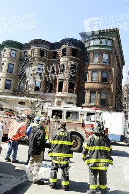 Filmset von 'Motherless Brooklyn' am Tag nach dem Brand in New York