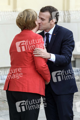 Angela Merkel emfpängt Emmanuel Macron in Berlin