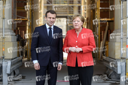 Angela Merkel emfpängt Emmanuel Macron in Berlin