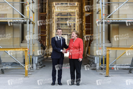 Angela Merkel emfpängt Emmanuel Macron in Berlin