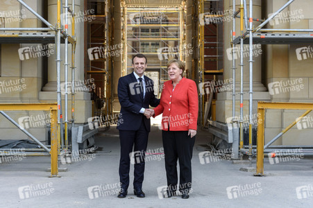 Angela Merkel emfpängt Emmanuel Macron in Berlin