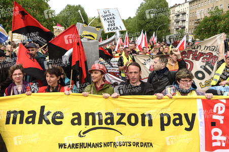 Amazon Mitarbeiter Demonstration in Berlin