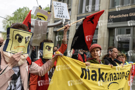 Amazon Mitarbeiter Demonstration in Berlin