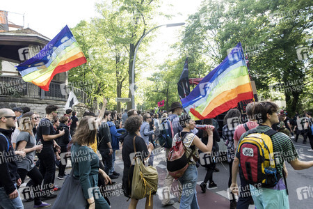 1. Mai Demo im Grunewald in Berlin