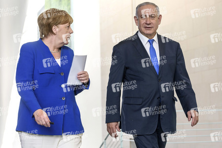 Pressekonferenz mit Angla Merkel und Benjamin Netanjahu in Berlin