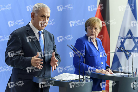 Pressekonferenz mit Angla Merkel und Benjamin Netanjahu in Berlin