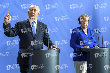 Pressekonferenz mit Angla Merkel und Benjamin Netanjahu in Berlin