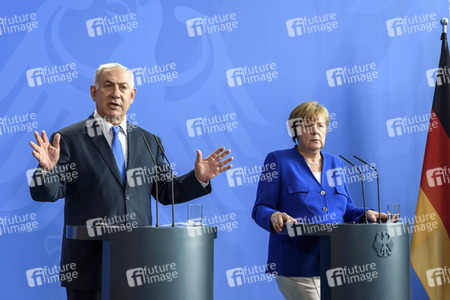 Pressekonferenz mit Angla Merkel und Benjamin Netanjahu in Berlin