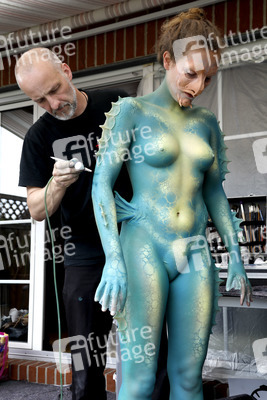 GEEK ART: See-Kreatur / Sea Creature Bodypainting