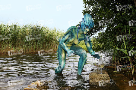 GEEK ART: See-Kreatur / Sea Creature Bodypainting