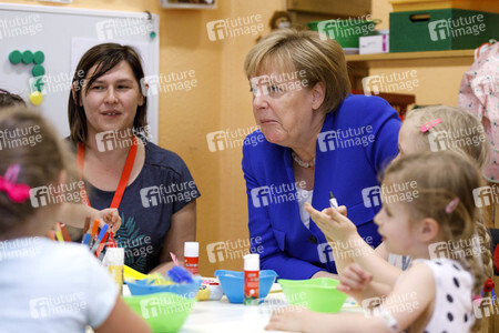 Angela Merkel besucht Caritas Zentrum in Köln