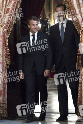 Empfang von König Felipe und Präsident Macron in Madrid